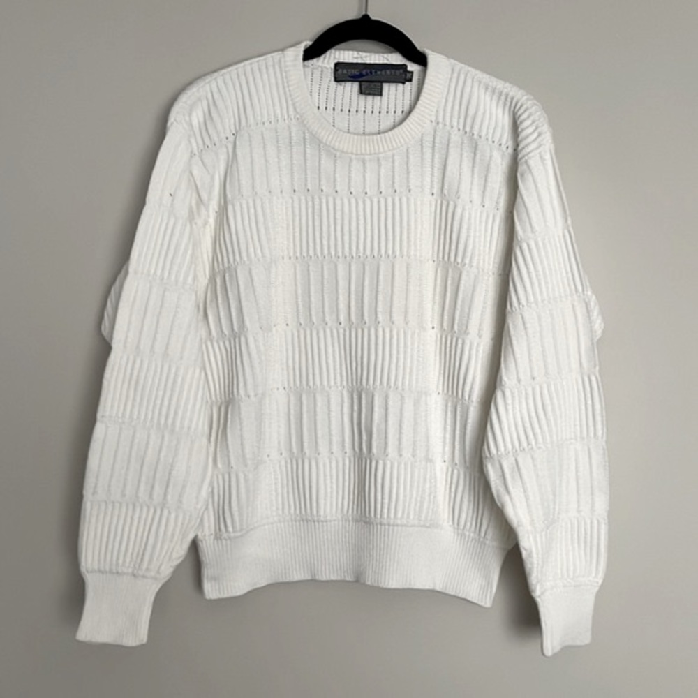 Vintage Basic Elements Reverse Knit Mens Sweater … - image 2